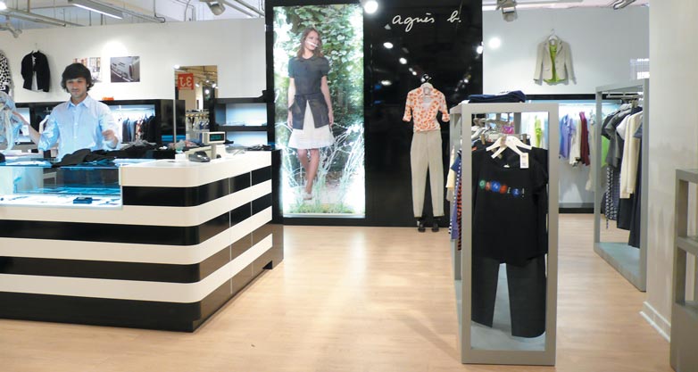 Aménagement d'une boutique de Pret-à-Porter de la marque Agnès B à Lyon