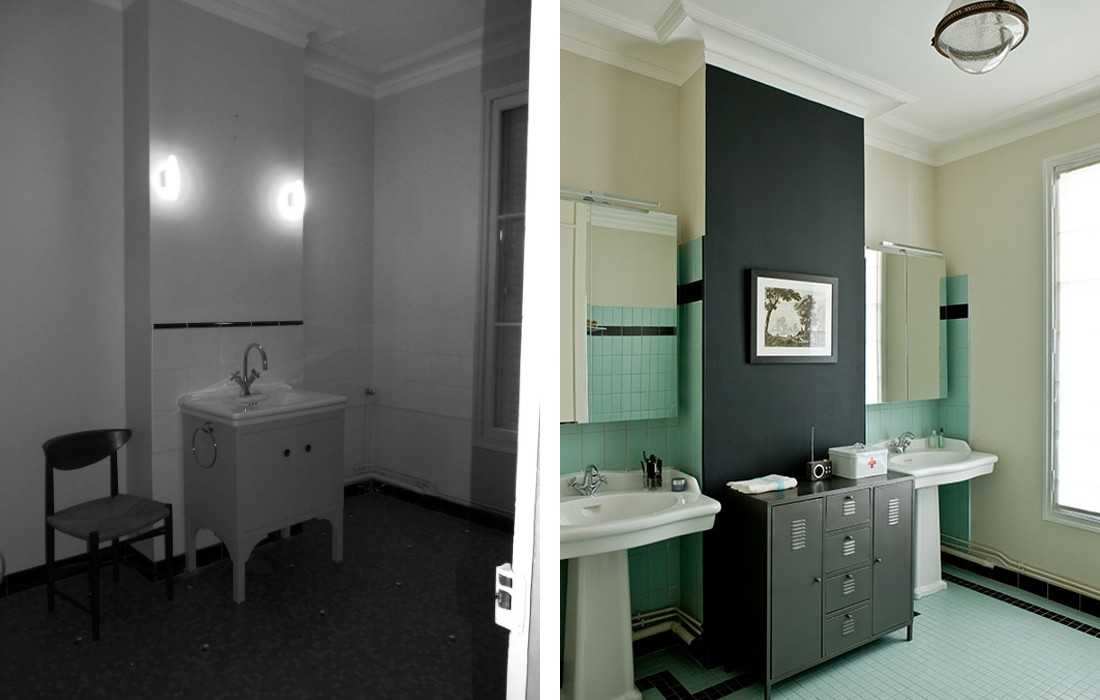 Avant - Après : Rénovation d'un appartement haussmannien - la salle d'eau