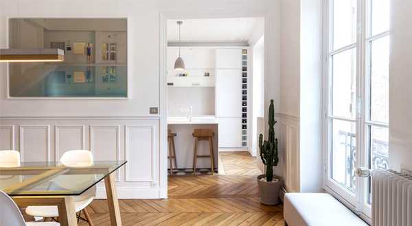 Avant - aprés d'une réalisation d'un architecte d'intérieur à Lyon dans un appartement haussmannien