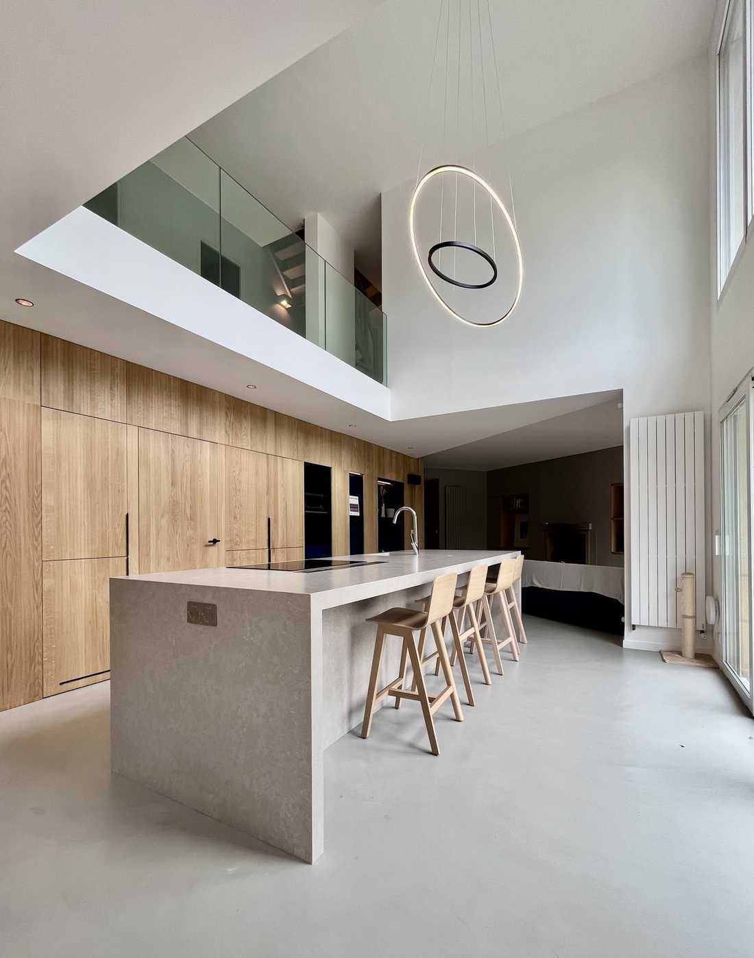 Maison contemporaine avec hauteur sous plafond aménagé par un architecte à Lyon