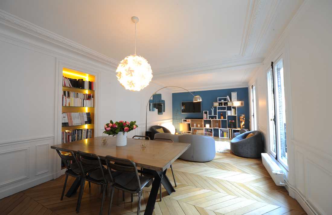 Un architecte d'intérieur s'est charger de redistribuer les pièces d’un appartement familial à Lyon