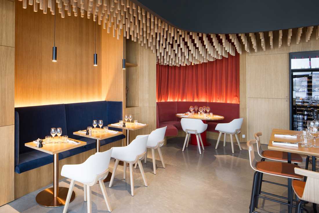 Design intérieur d'un restaurant dans le Rhône