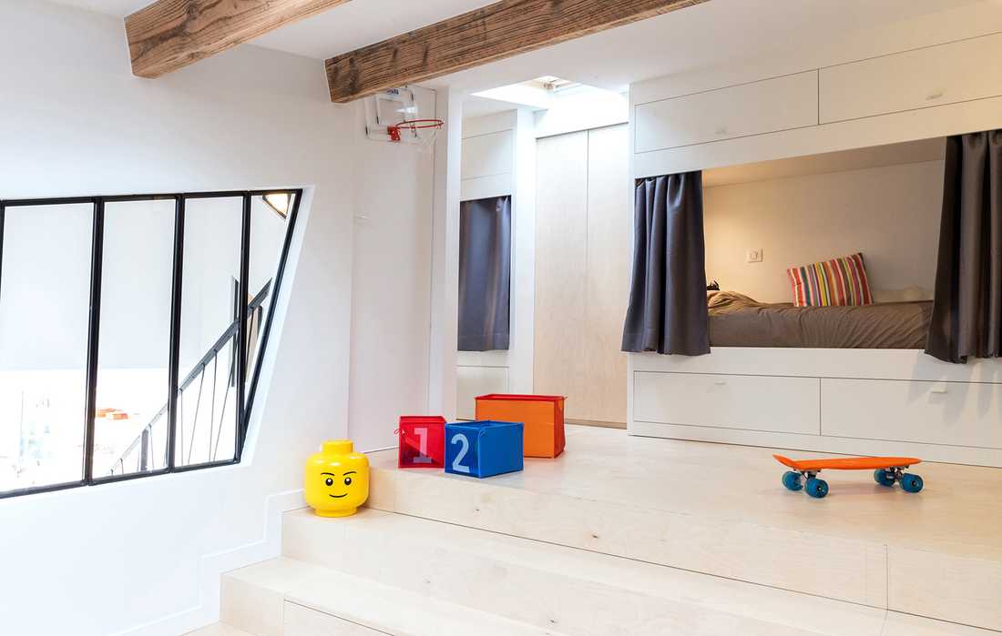 Chambre d'enfant dans un loft à Lyon