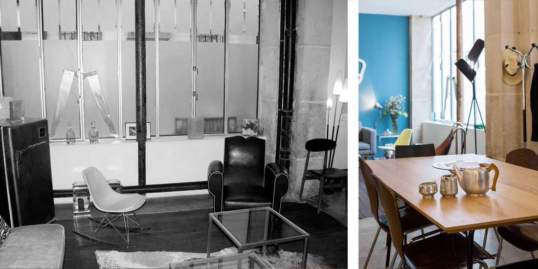 Avant-Après : Espace repas du loft aménagé et décoré par un décorateur d'intérieur