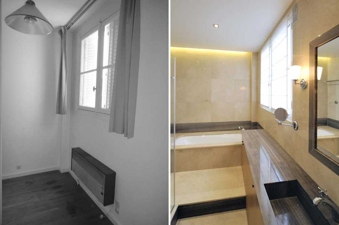 Photo Avant - Après d’architecture d’intérieur dans un appartement de trois pièces à Lyon