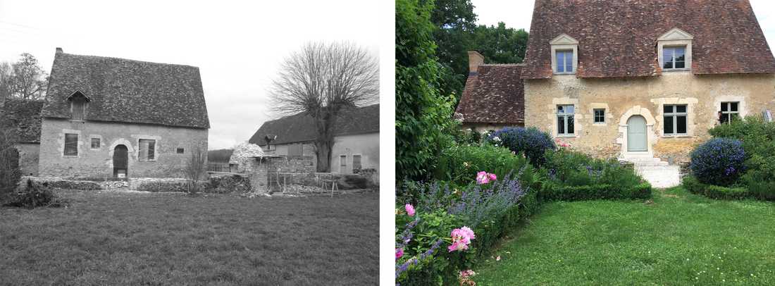 Création d'un jardin de villégiature dans une maison du 16e siècle dans le Rhône