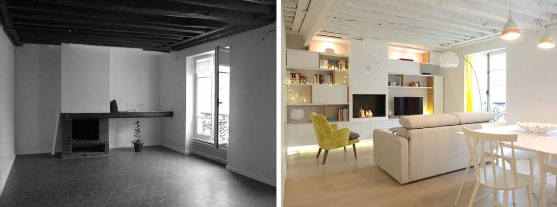 Un architecte d’intérieur rénove un ancien appartement de deux pièces à Lyon