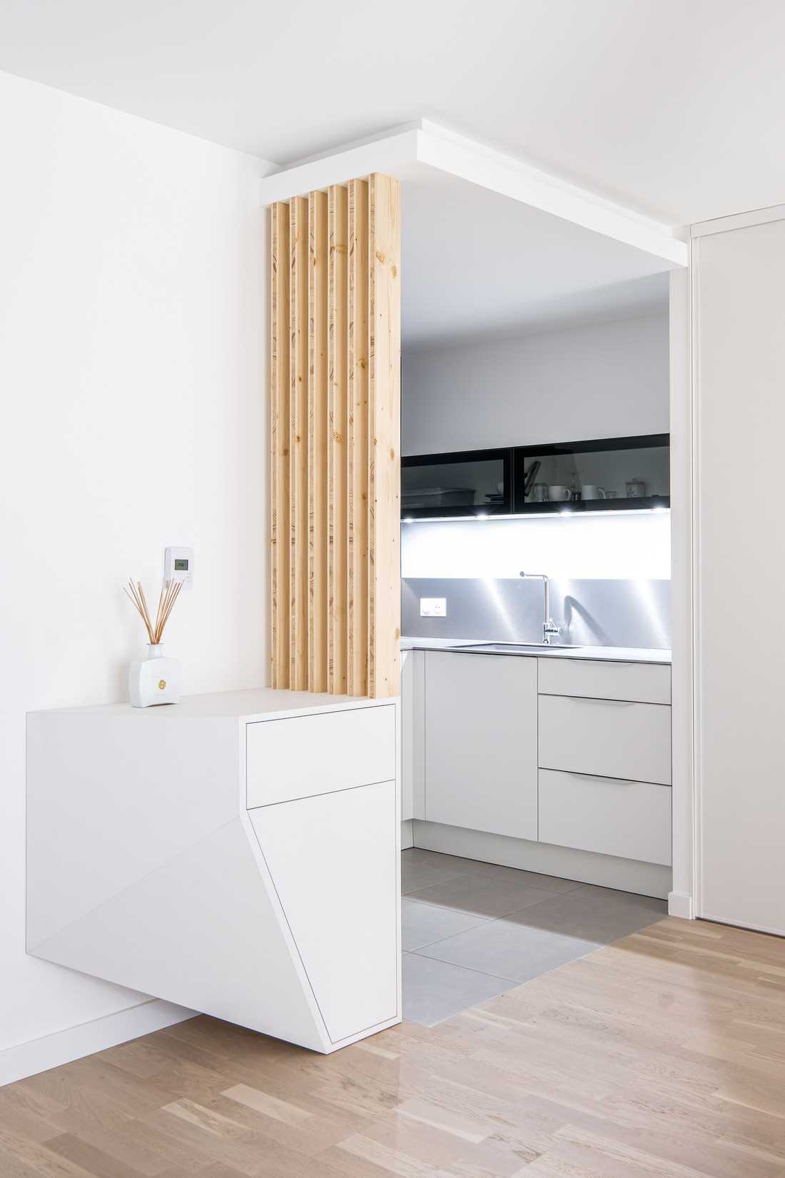 Optimisation de la circulation dans un appartement neuf contemporain épuré à Lyon 6