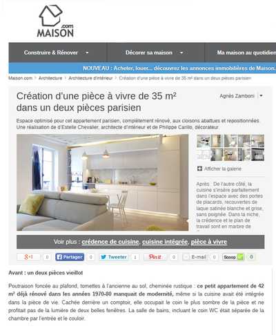 Article sur le nouveau look d'un appartement 2 pièces