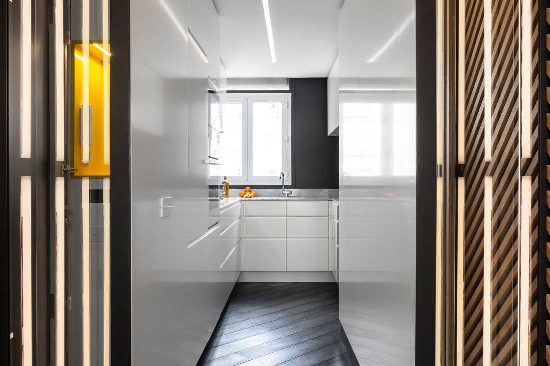 Rénovation de la cuisine de l'appartement par un architecte d'intérieur à Lyon