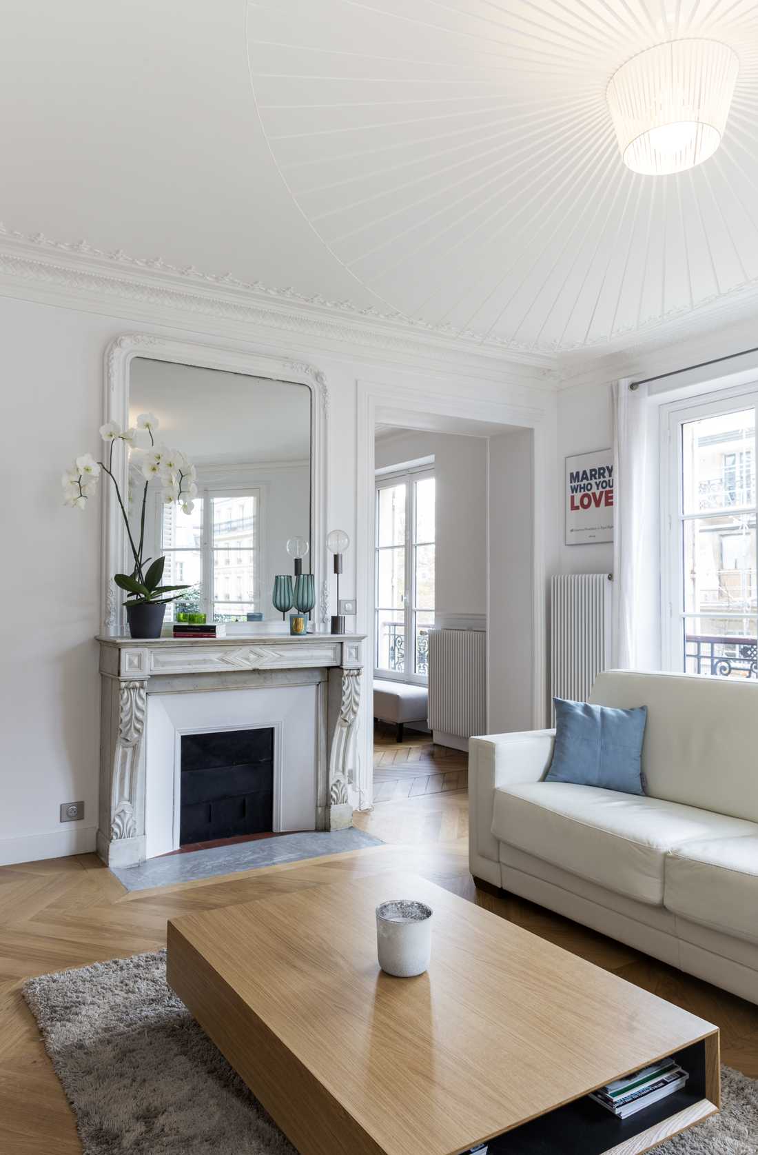 Décoration du salon d'un appartement-haussmannien de 100m2