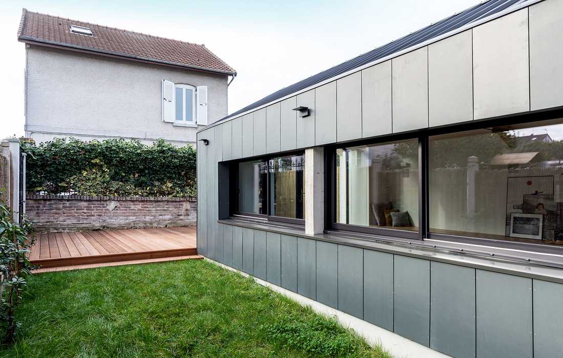 Extension d'une maison de ville conçu par architecte dans le Rhône