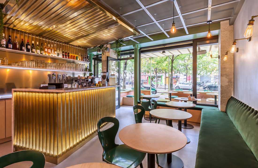 Restaurant style bistrot de quartier aménagé par un architecte à Lyon