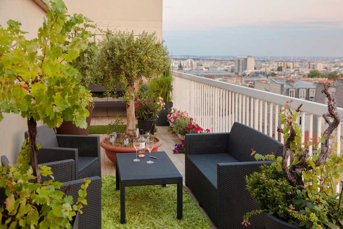 Terrasse amenagée par un architecte à Lyon