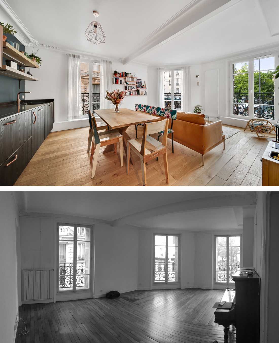 Avant - après de la rénovation energétique d'un appartement à Lyon