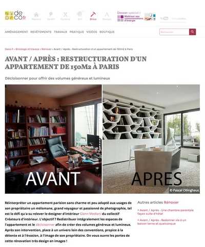 Article sur la restructuration d'un appartement de 150m2 à Paris